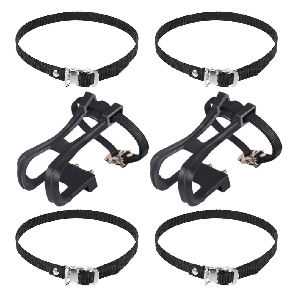 

1 set Adjustable Bike Toe Clips Pedal Straps Wear-Resistant Durable Lightweight Easy Install Universal Fit for All Ages Bike