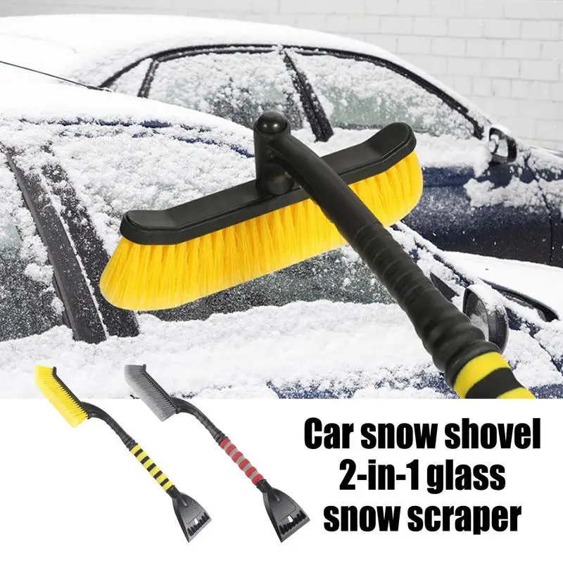 2 In 1 Car Snow Scrapper Ice Scraper For Car Ice Scraper With Snow Brush Winter Detachable Car Snow Sweeping Brush For Vehicle