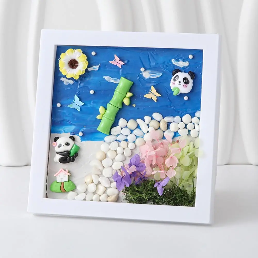 Multicolor DIY Photo Frame Cartoon 3D Design 3D Ocean Scenery Painting Handmade Wood Material Photo Wood Frame Art Creation