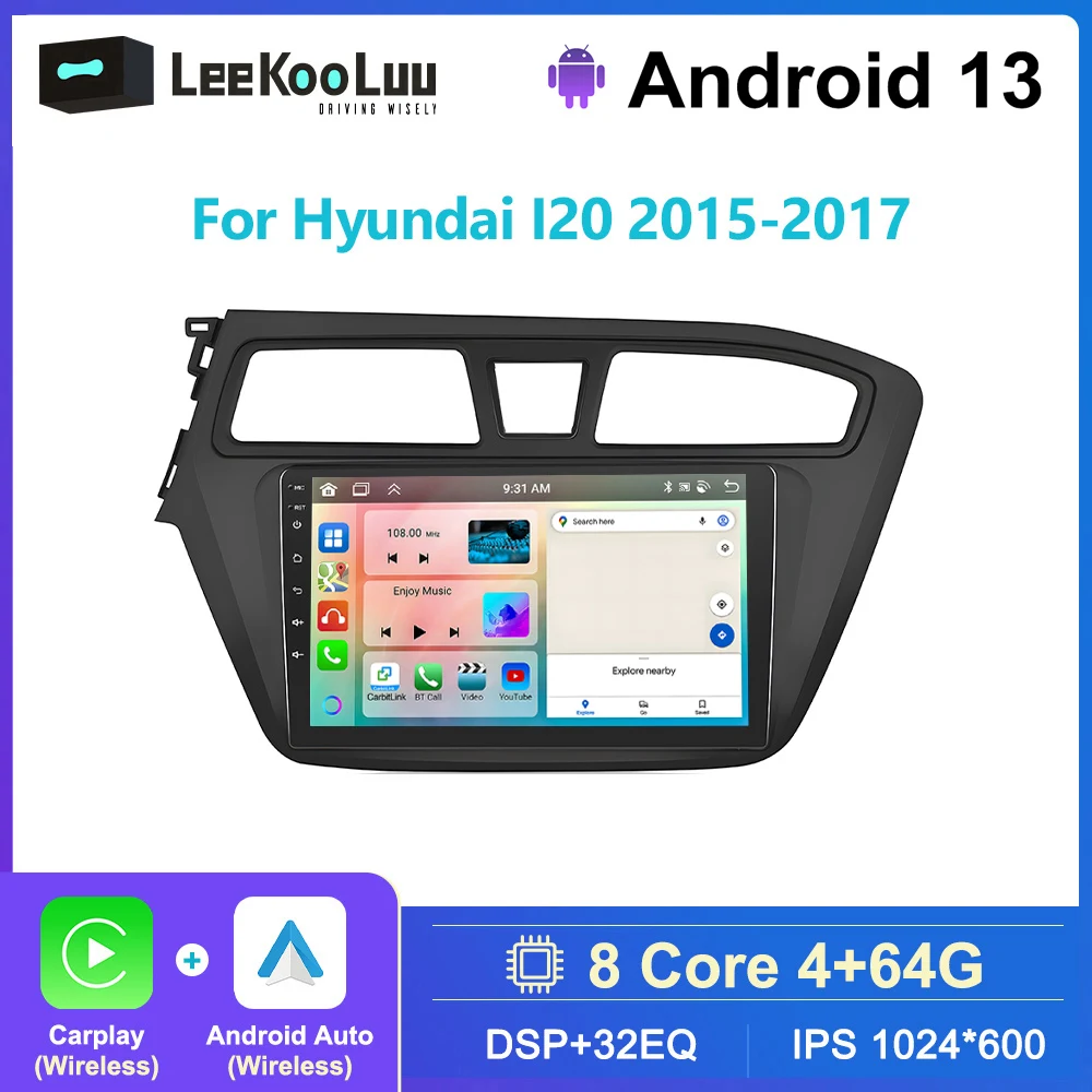 LeeKooLuu 4G RAM Android Autoradio For Hyundai I20 2015-2017 Car Multimedia Player 2Din Radio GPS Stereo Carplay Android Auto