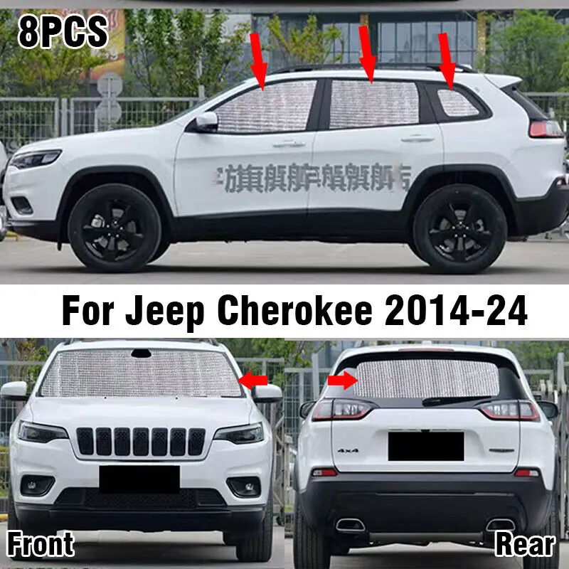 

8X Front Side Rear Window Windshield Privacy Sunshade For Jeep Cherokee 2014-24