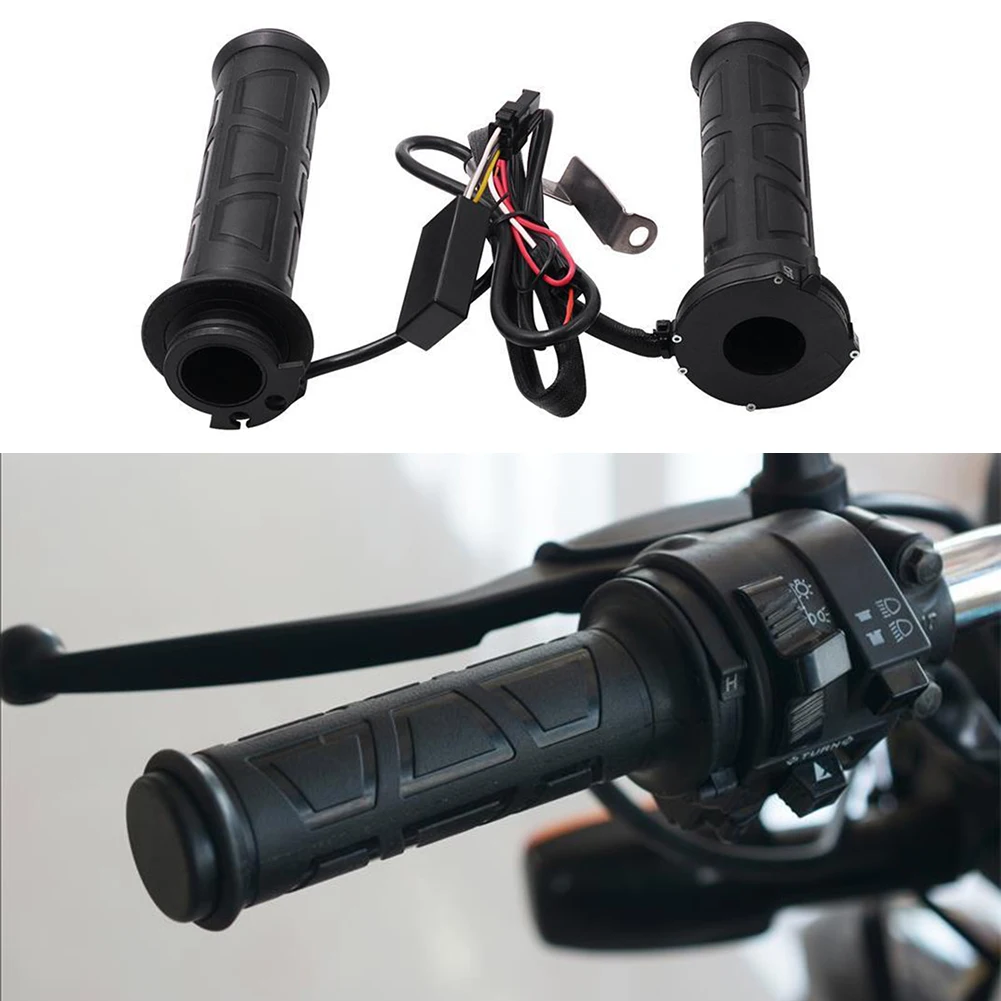Motorcycle Heated Grips Black Left Handle Right Handle 12W-24W 143*36MM Easy To Use Fine Workmanship High Quality