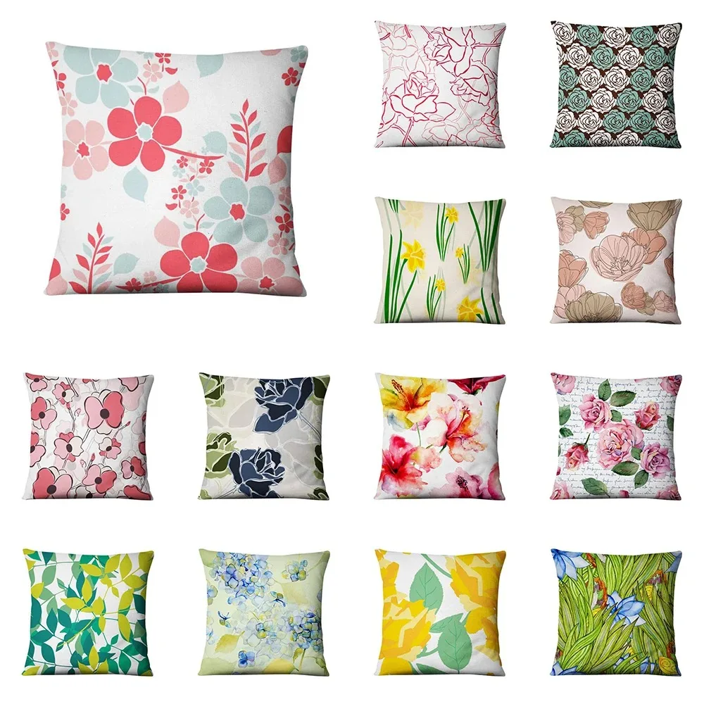 Artistic Beautiful Floral Pattern Pillowcase Interior Decoration Office Living Room Home Pillowcase