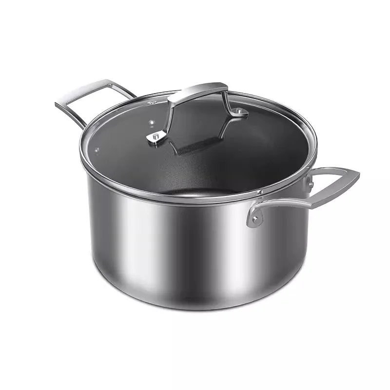 Titaner three-layer composite saucepan non-stick household pots and pans  with two ears saucepan