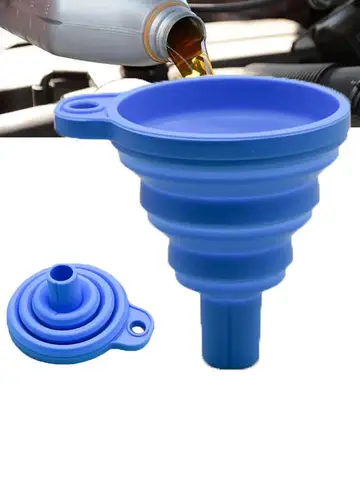 Engine Funnel Car Universal Silicone Liquid Funnel Washer Fluid Change Foldable Portable Auto Engine Oil Petrol Change Funnel