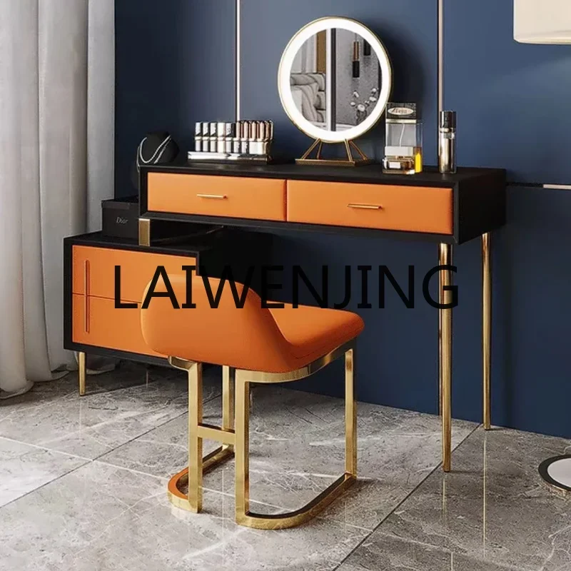 Dressing Table Bedroom Makeup Solid Wood Minimalist Dressing Table Multi-Functional Integrated Storage Cabinet
