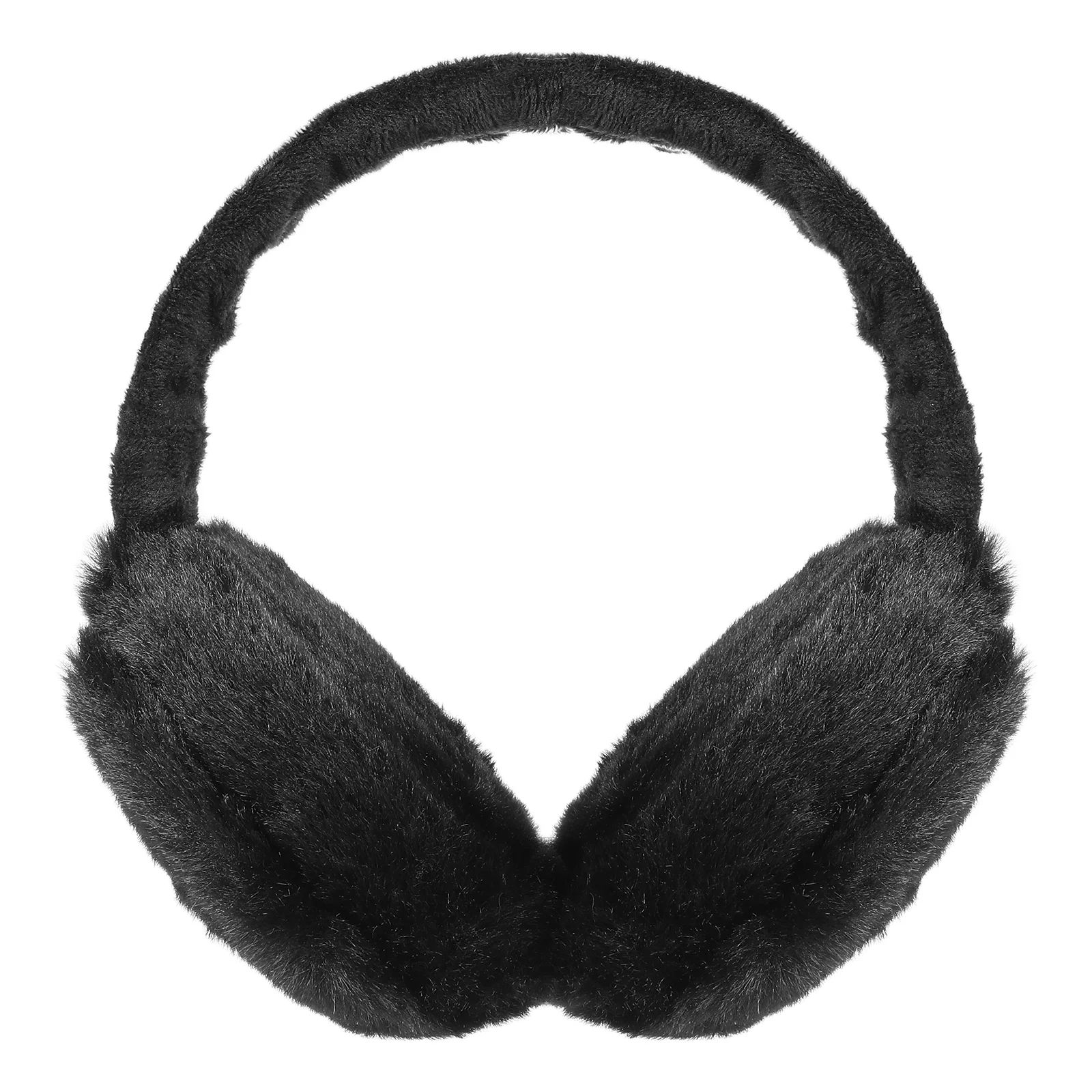 Ear Warmer Winter Plush Ear Covers Headwear Outdoor Accessory for Women Girls Winter (Black)