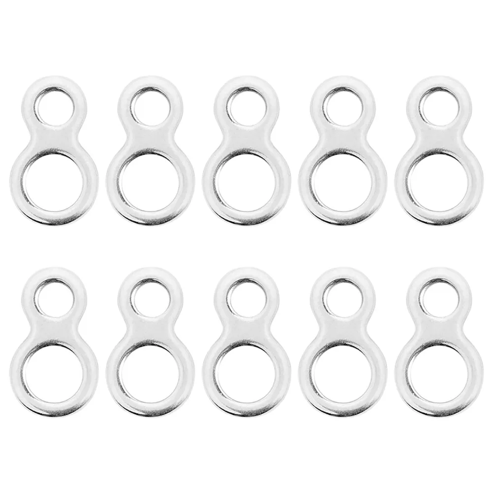 

10pcs Eight Figure Ring Connector Solid Heavy Duty Double Hole Fishing Tackle Stainless Steel Lure Rings Boat Saltwater Jigging
