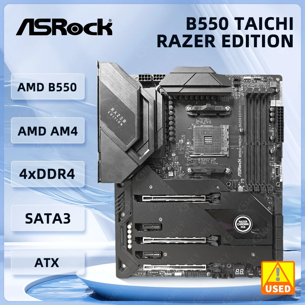 Placa base ASRock B550 B550 Taichi Razer Edition Socket AM4 DDR4 128GB Ultra M.2 compatible con 5600 5700 5900 4600G 3900 4300 cpu ATX