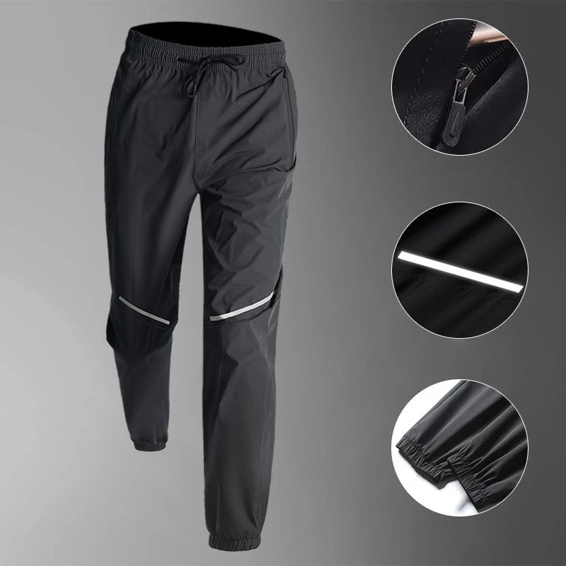 2025 Spring Outdoor Pants Men's Baggy Sweatpants Black Drawstring Polyester Quick Dry Trainning Breathable Jogger Running Pants
