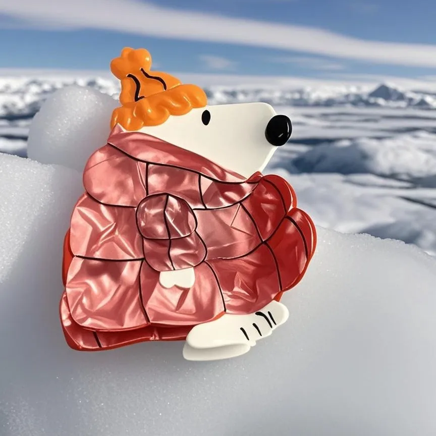 

Muweordy НОВЫЙ пуховик с белым медведем, коготь для волос, милые мультяшные заколки из ацетата, заколки для волос в виде краба, аксессуары для волос для женщин и девочек