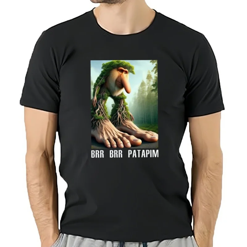 Brr Brr Patapim divertida italiana Brainrot Meme Y2k hombres mujeres ropa informal de algodón de gran tamaño suelta Ca