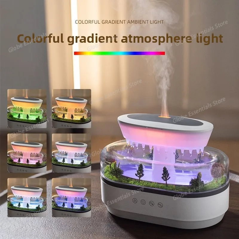 Aroma Humidifier Raindrop Air Humidifier Colorful Light White Noise Essemtial Oil Diffuser Home Ultrasonic Fragrance Diffuser