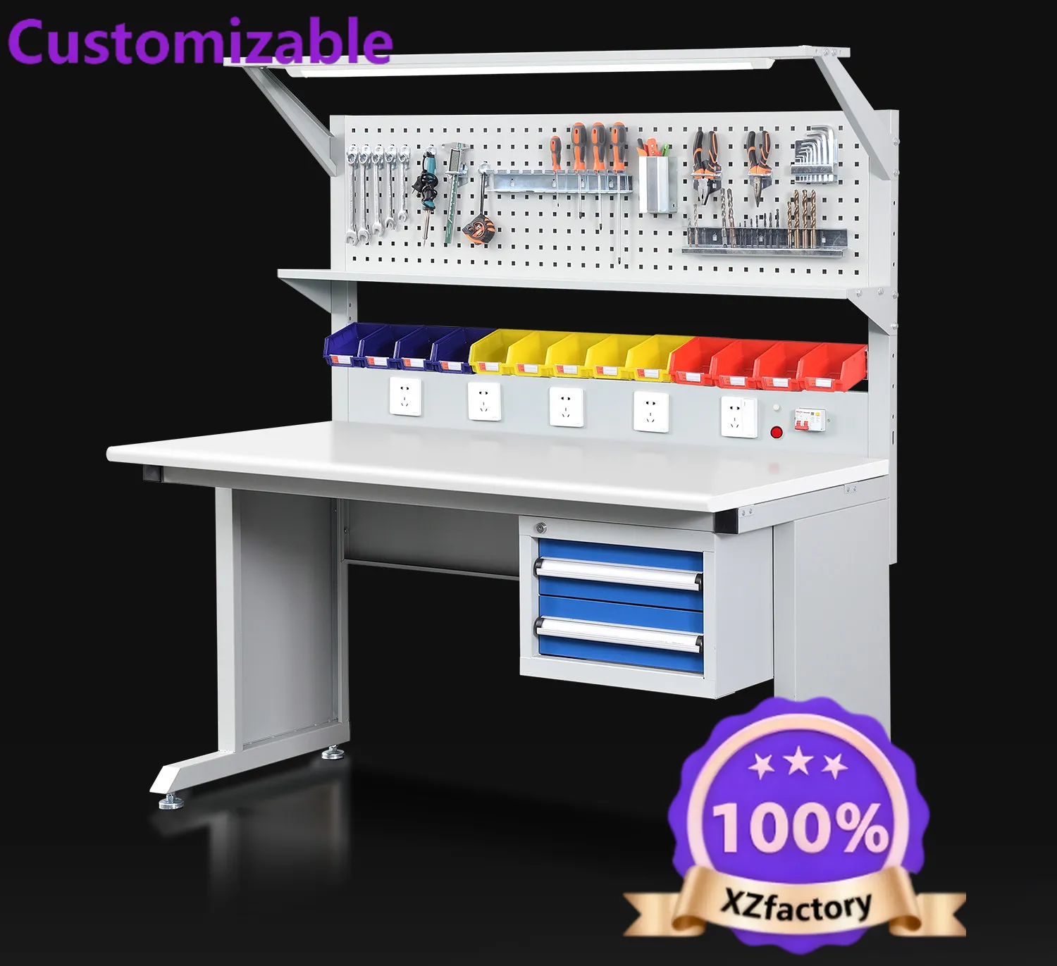 Factory Direct 2026 Graphene anti-static workbench Factory workshop with drawers Heavy duty console Electronic maintenance inspe