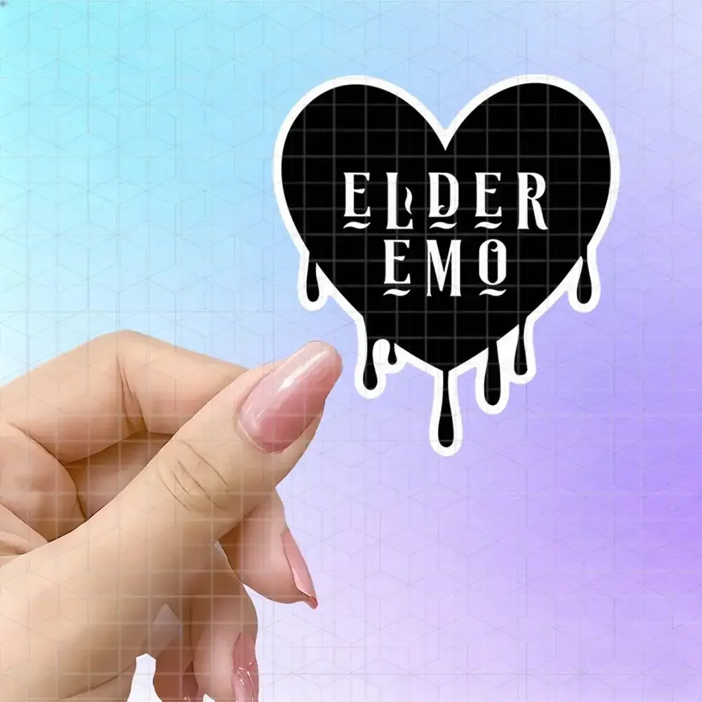 Dark Dripping Heart Punk Emotional Vinyl Sticker Matte Decal For Journal Tablet Luggage Cold Tone Subculture Retro Gloomy Decor