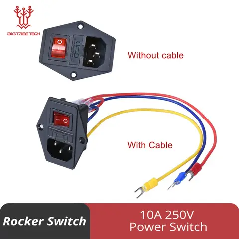 Power Switch 10A 250V with Triple Rocker BIQU