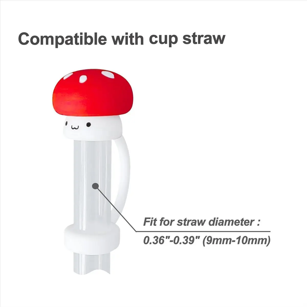 BAAU 4 عبوات من غطاء غطاء قش السيليكون لكوب لطيف على شكل فطر مع مقبض - متوافق مع بهلوان 30 و40 أونصة