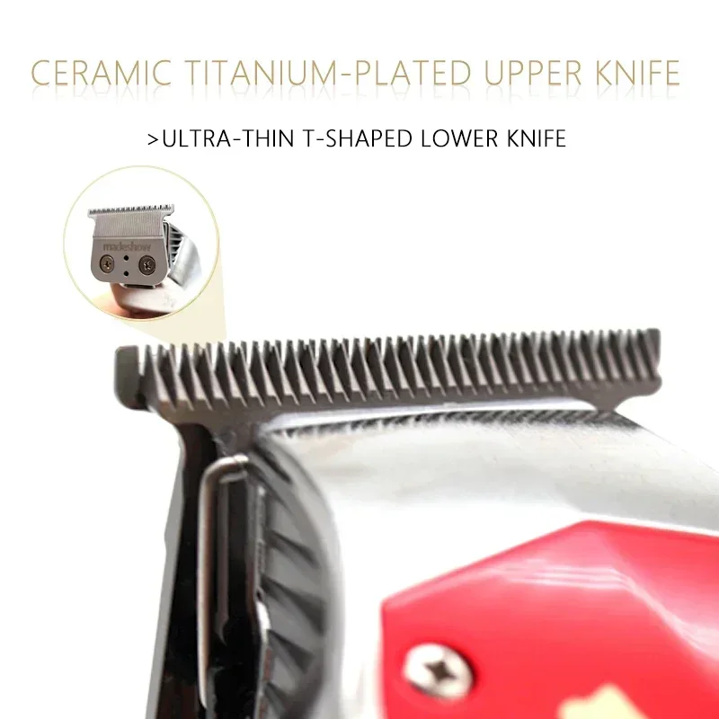 madeshow M11 トリマー ブラック・ホワイト・レッド 1台 Madeshow M11 Professional Hair Clipper 0mm Carved Finishing Hair