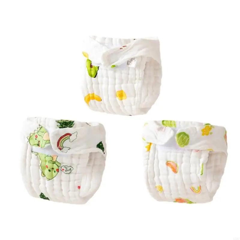 Set Popok Kasa Kapas Bayi Baru Lahir, 3pcs/5pcs Lembut Fitur Kulit Penyerap 4XBC