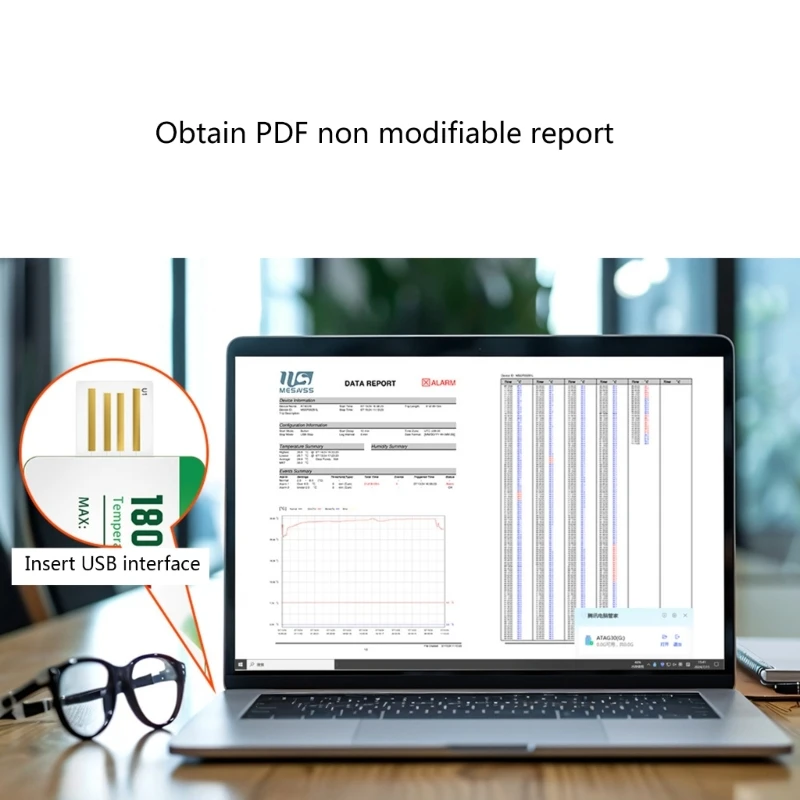 Registrador datos temperatura USB profesional, dispositivo medición temperatura doméstica con indicadores LED y