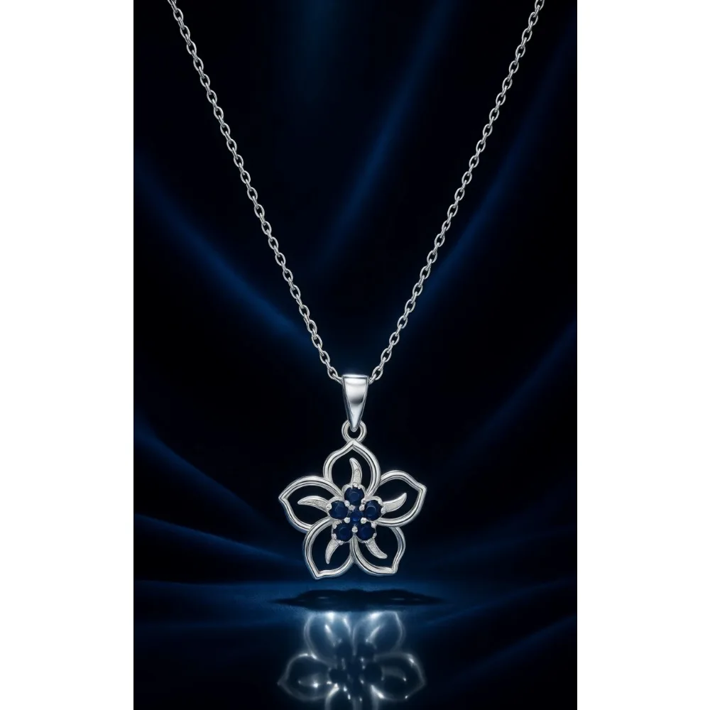 

Серебряное колье с подвеской в виде цветка с камнем по месяцу рождения, 18 дюймов, с цепочкой