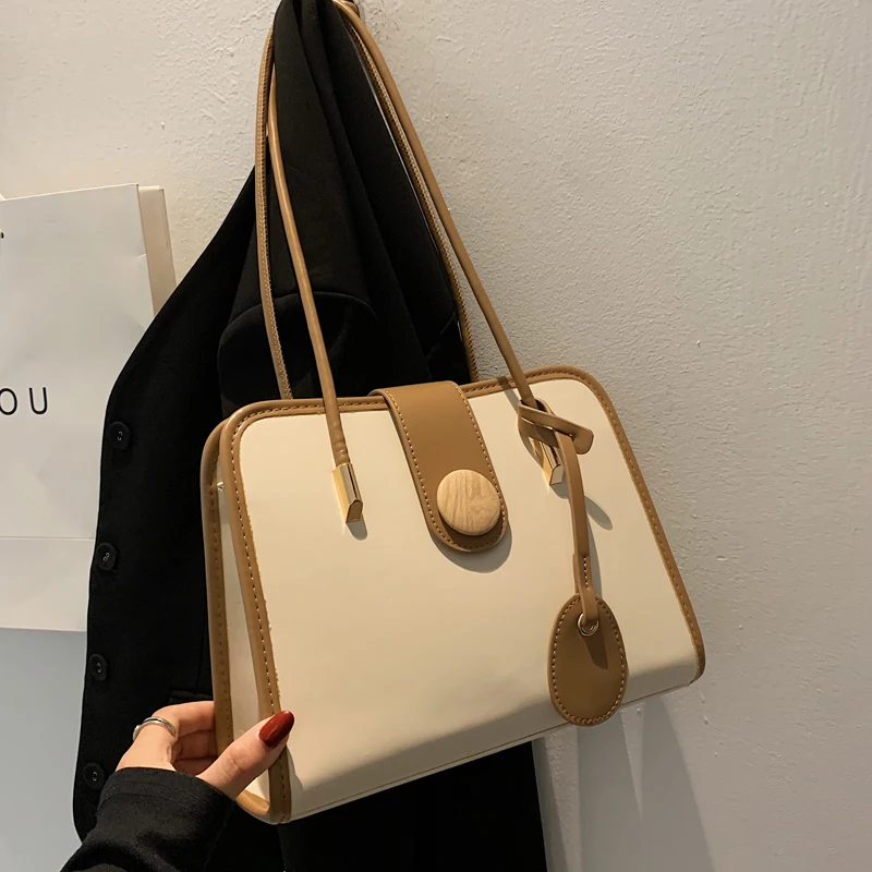 

Vintage Women Shoulder Bag Chic All-Match PU Leather Underarm Bags 2022 Luxury Designer Ladies Handbags