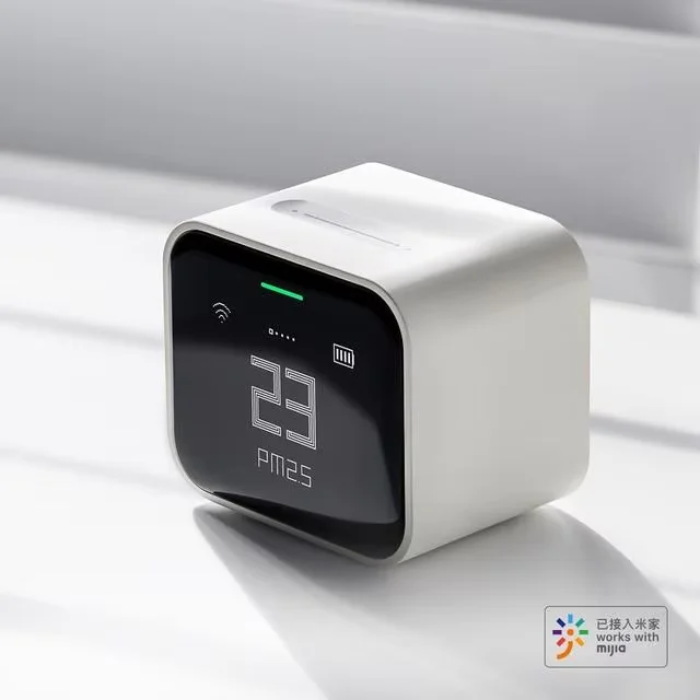 Qingping Smart Air Detector Lite CO2 PM2.5 PM10 Temperatuur-vochtigheidsmonitor Touchscreen voor Mihome APP Apple HomeKi