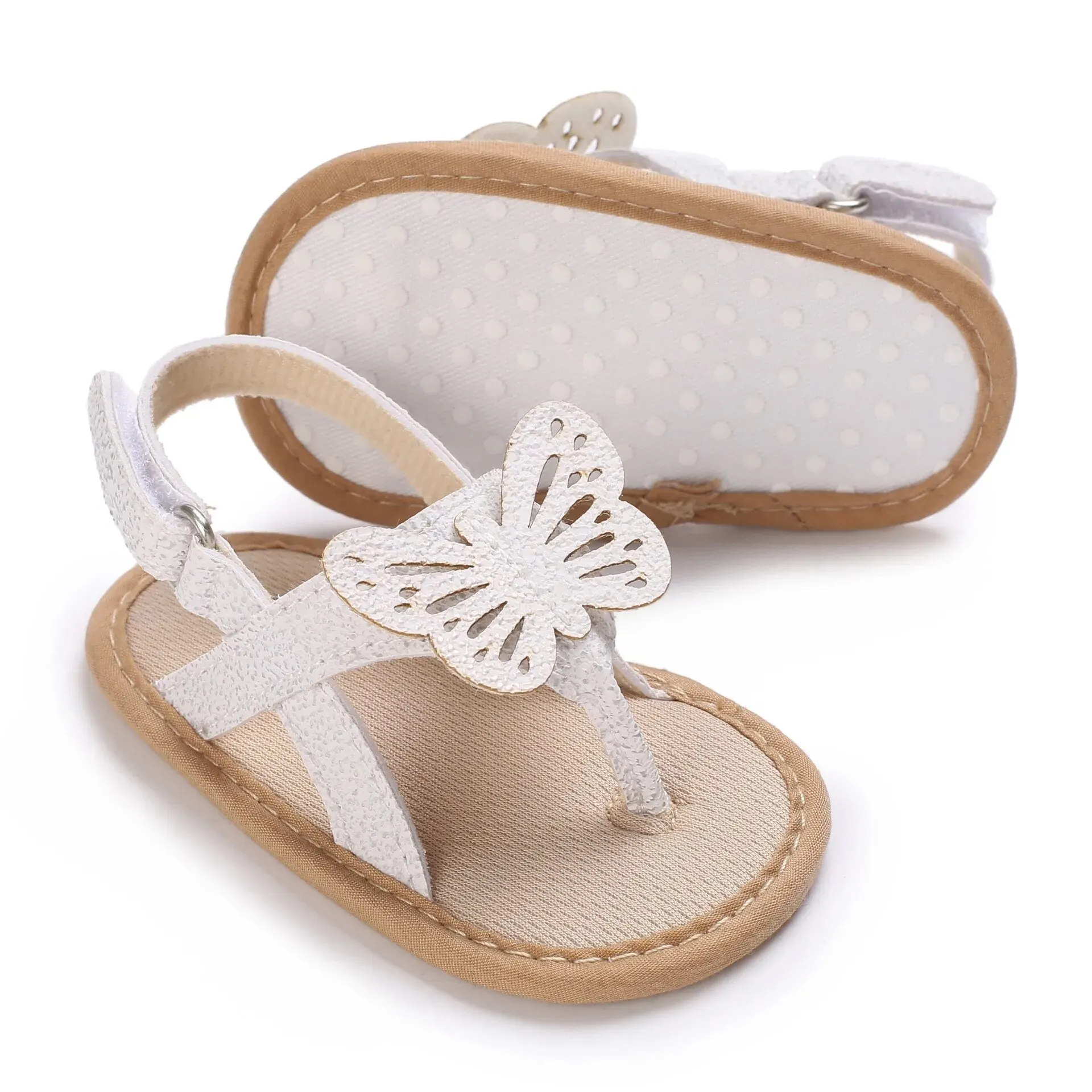 Meckior Summer Baby Shoes Newborn Cute Bowknot Girls Garden Sandals Anti-slip Soft Cotton Sole Flat Bottomed Shoes