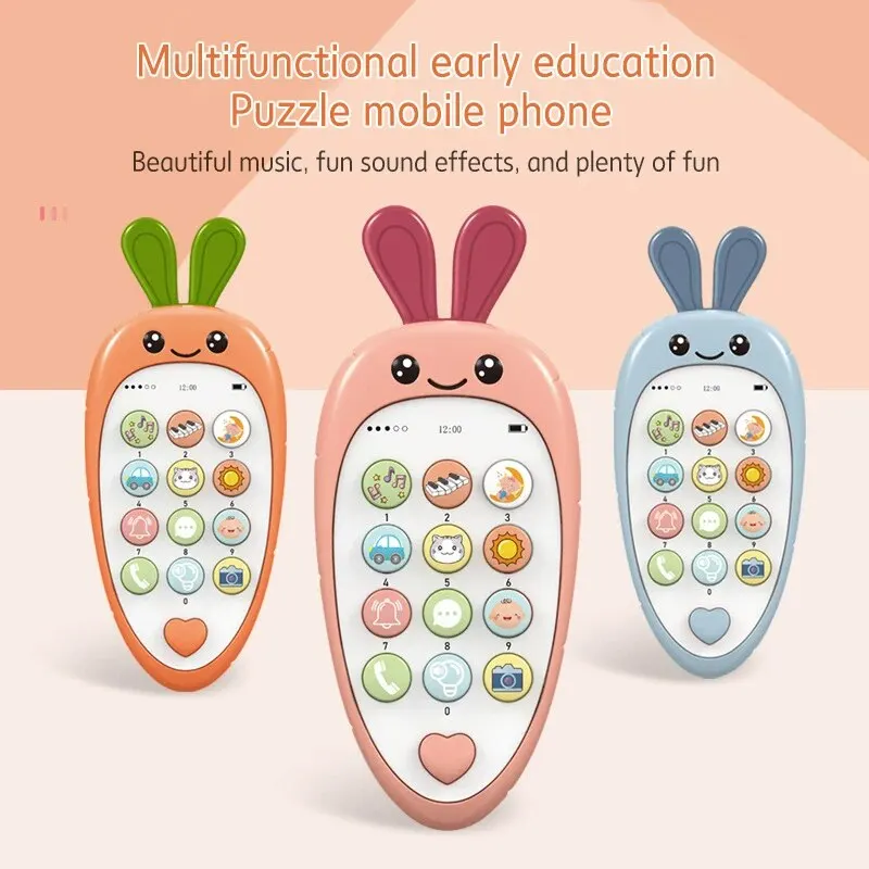 Simulated Biting Mobile Phone Intelligent Early Education Cartoon Puzzle Music Story Learning Telephone Toy