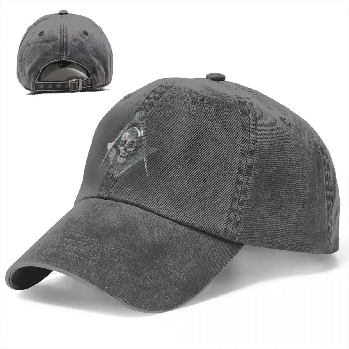 Ponytail Baseball Cap Adjustable Hats Freemason Skull Widows Son Masonic Spring Autumn  Washed Cotton Casquette Hip Hop