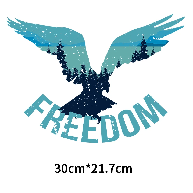 Punk Hip Hop men\'s T-shirt vest DIY decorative heat Transfer Eagle Angel Letters DTF vinyl-washed stickers