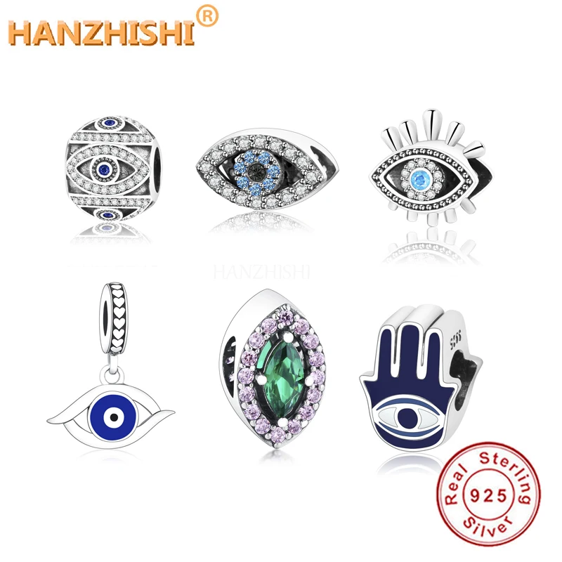 

Wholesale Price Blue Crystals Eyes Bead Charms Fit Charm Bracelets & Bangles 100% 925 Sterling Silver Jewelry DIY Gift Berloque