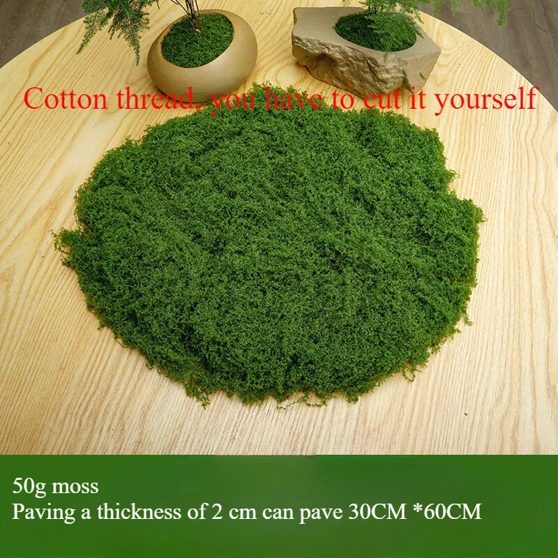 50/100g Simuliertes Moos Künstliches Moos Grüne Kunstpflanze für Haus Garten Wand Mikrolandschaft Dekoration DIY Basteln – Detail 2