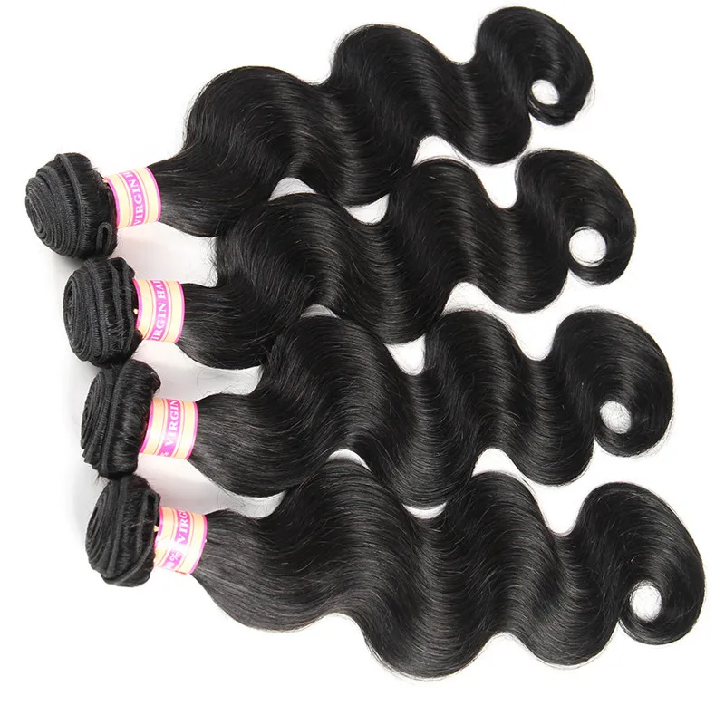 Indian Body Wave Bundles Human Hair Weaving Natural Black 1/3/4 Bundles For women Raw Hair Extensions 28 30 Inch Wholesale