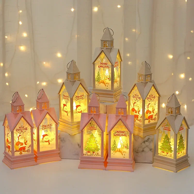 

Christmas Decorations Led Electronic Candle Castle Wind Lamp Night Light Party Props Desktop Ornaments