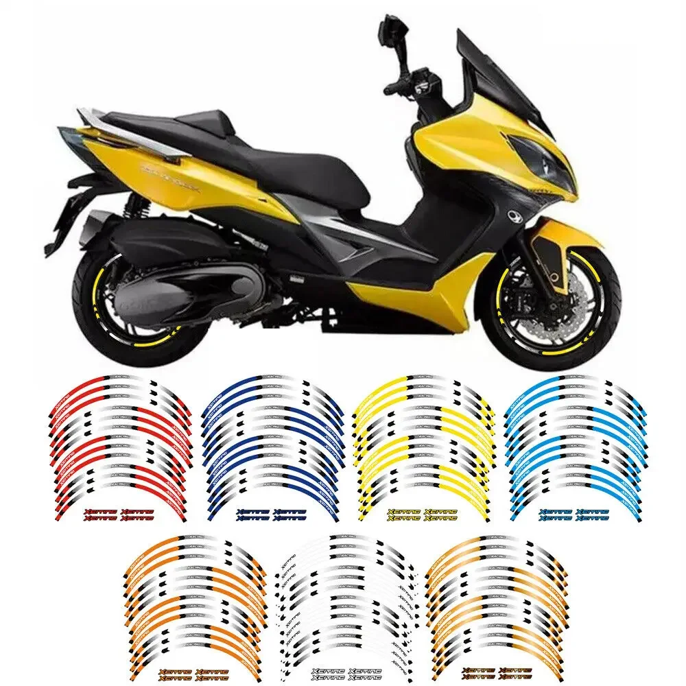 Motorcycle Accessories Wheel Hub Stickers Reflective Stripe Tire Decorative Sticker Decals Tape For KYMCO XCITING 300 400 500