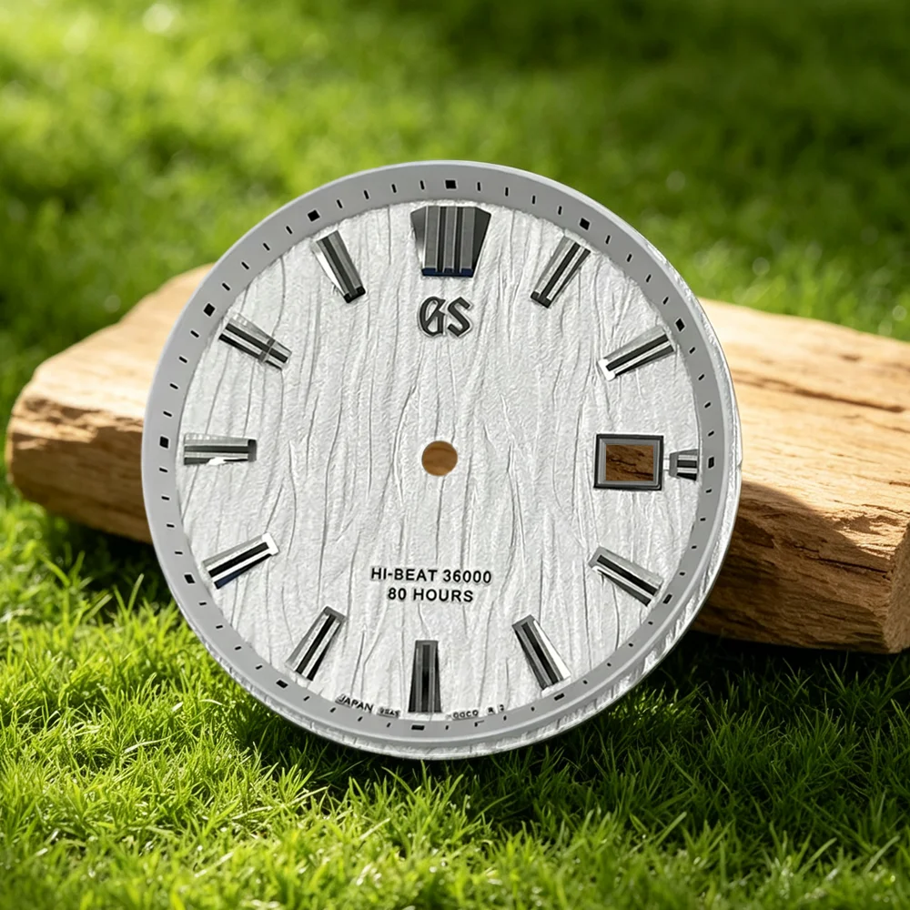 New NH35 dial with GS texture, 33mm without lume, compatible with NH35 movements, suitable for Seiko modification parts