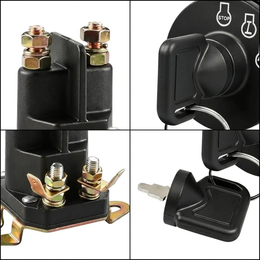 For Toro and For Exmark For Lawn For Mower Ignition Switch with Starter Solenoid 12V 4 Terminal Replacement Kit