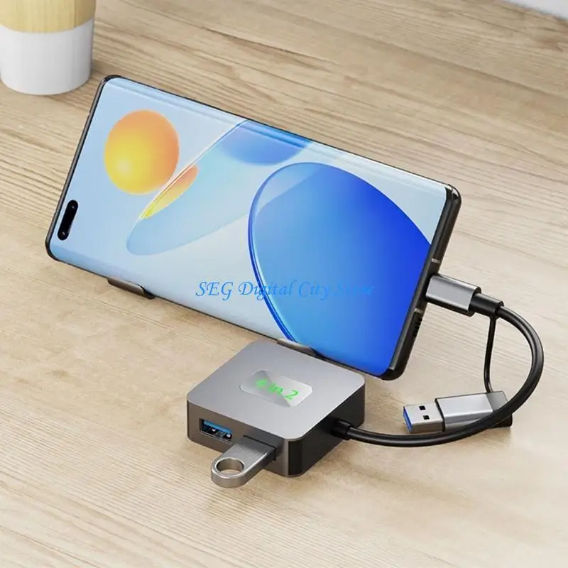 

U75B 10Gbps USB C+USB to 4 Port USB 3.2 Hub Charging Port High Speed USB C Multiport Adapter Splitter Cable for PC Laptop