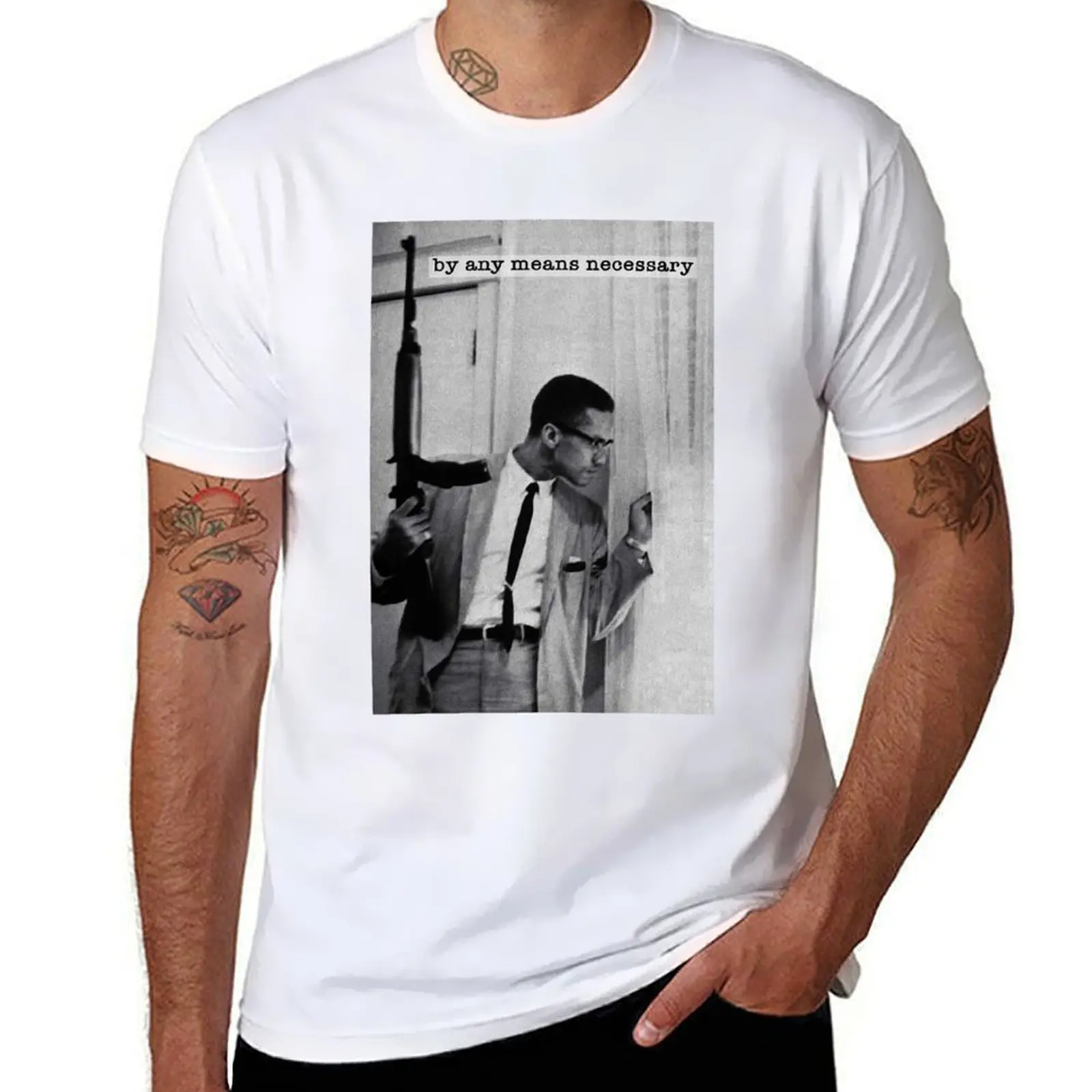 

Malcolm by any means necessary T-Shirt Active Wear Sports T-Shirt for Men