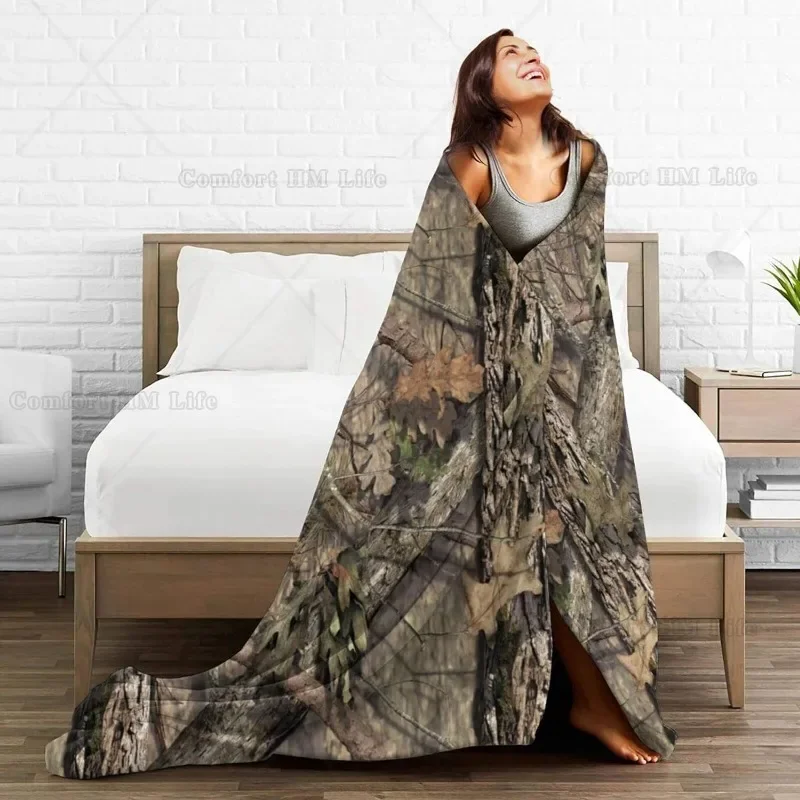 Camo Hunting Camouflage Forest Throw Blanket Super Soft Warm Bed Blankets for Couch Sofa Office Car Cozy Flannel Plush Blanket