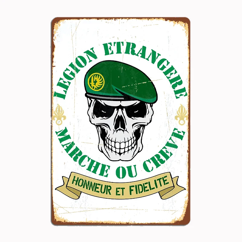 

Legion Etrangere Foreign Legion Poster Metal Tin Sign Truck Indoor and Outdoor Home Bar Coffee Kitchen Wall Decoration