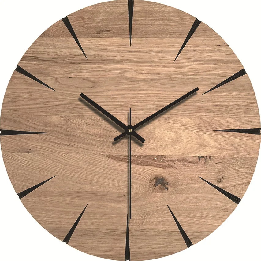 Holzmaserung Wanduhr Transparent Minimalistisches Design Hängende Stille Uhr Wohnzimmer Büro Kunst Wand Uhr Wohnkultur Hororloge – Detail 13