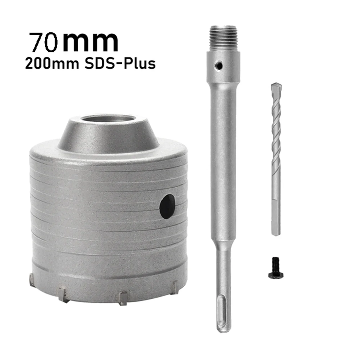 SDS Plus Hammer Drills Wall Hole Saw Drill Bit Set Cutter Tools with Round Shaft Concrete Cement Stone Hole Opener,70mm