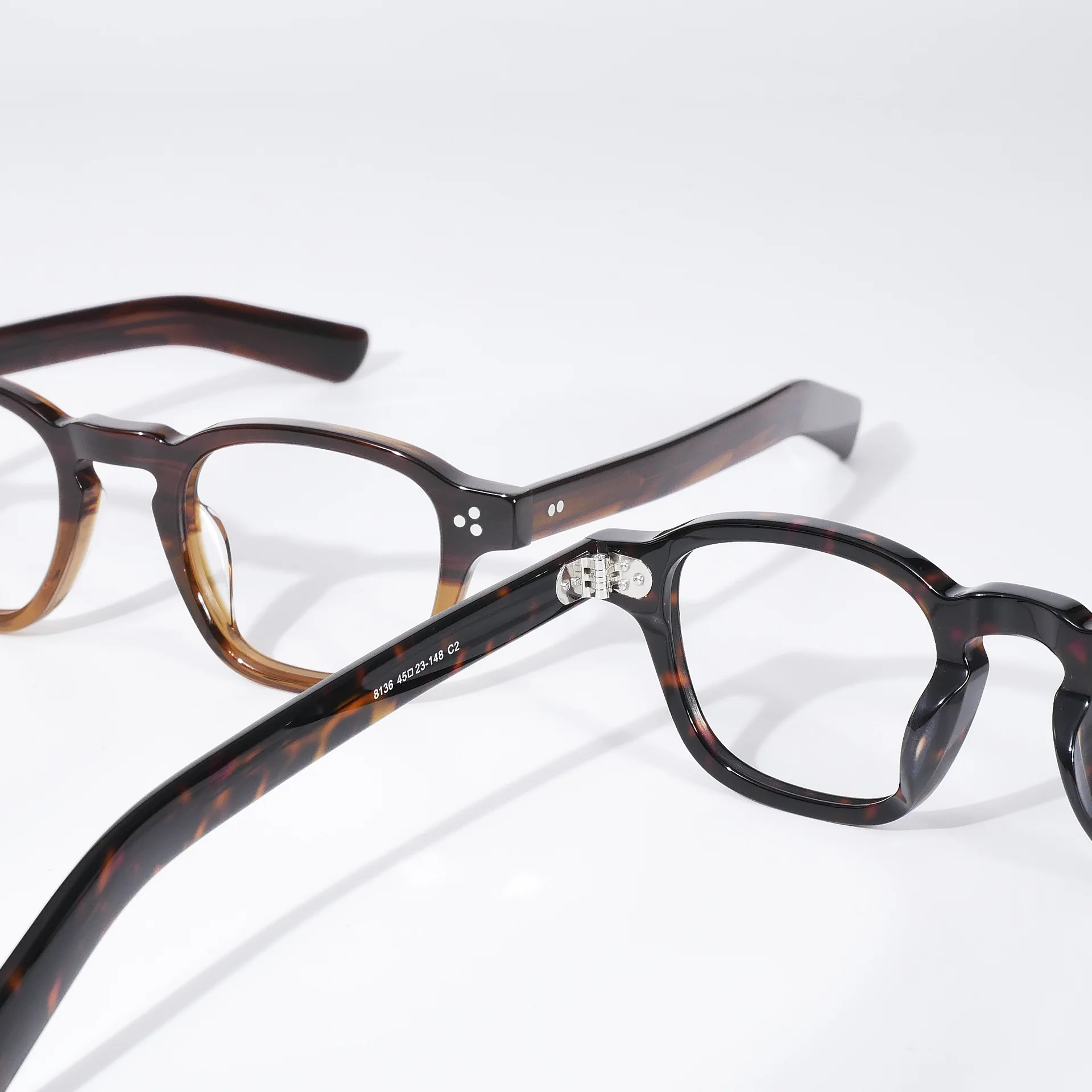 太いフレームボードスクエアトレンディメガネフレームレトロデザインファッショナブルな眉フレームグリーンラージフレーム近視フレーム付き