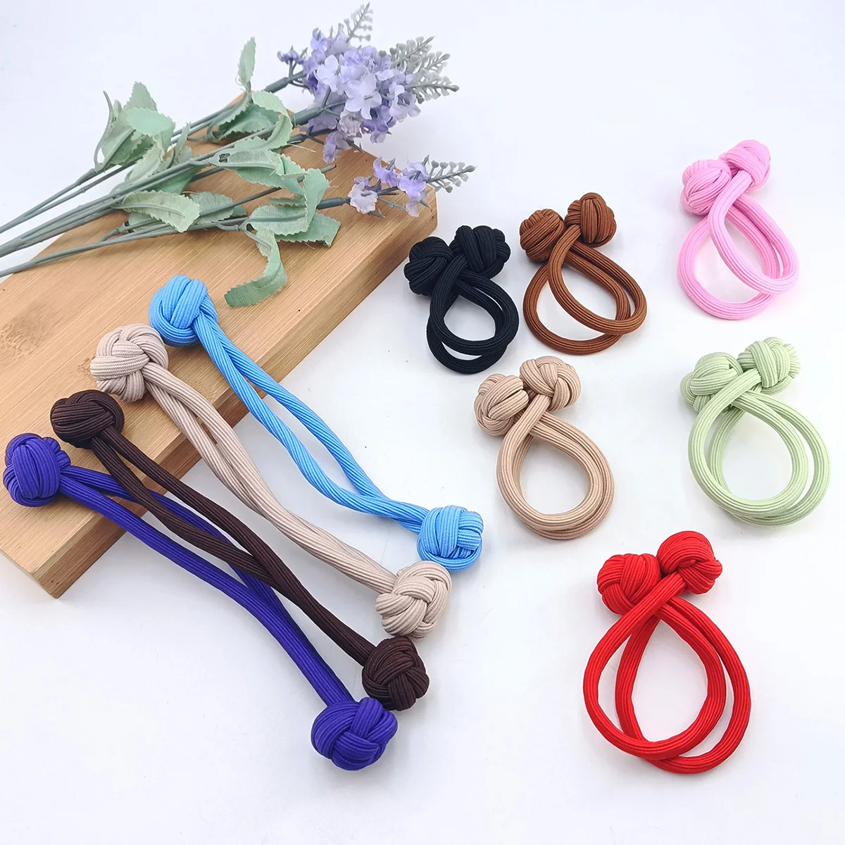 1/5PCS 18cm Colorful Scrunchies High Ponytail Rubber Bands Knotted Hair Ropes Hair Accessories Hair Loop Headwear Girl Women