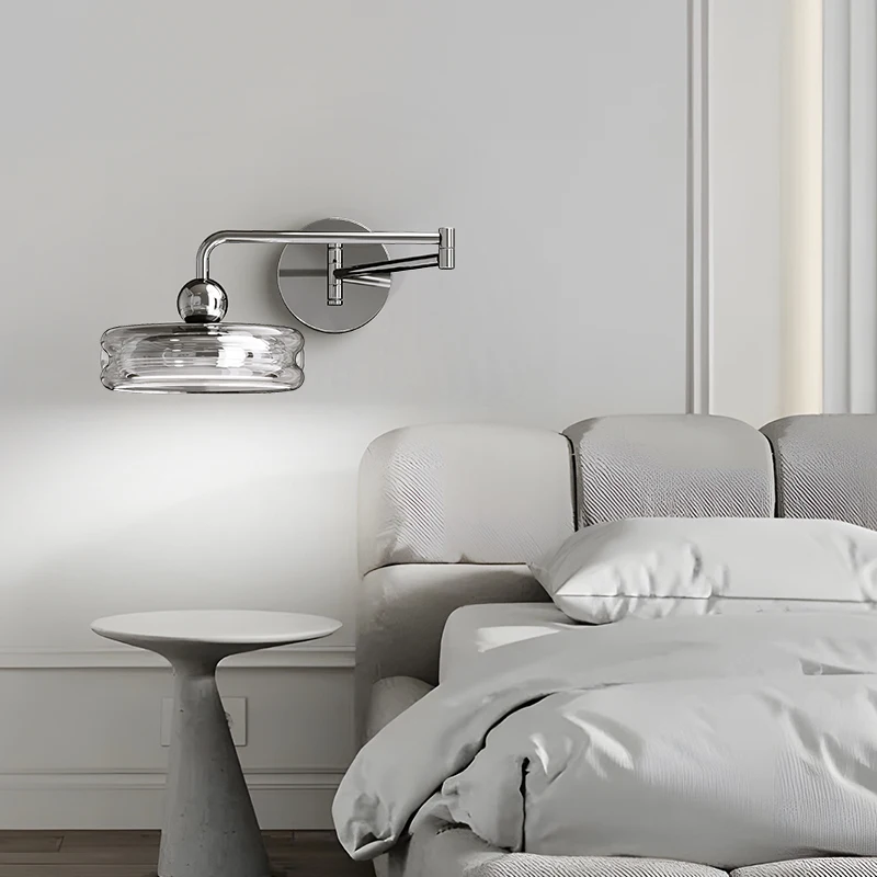 Nordic Minimalistische Swing Arm Schwarz/Silber Schmiedeeisen Wand Lampen Moderne High-end-Nachttisch Hotel Restaurant Studie lesen Wandlampen