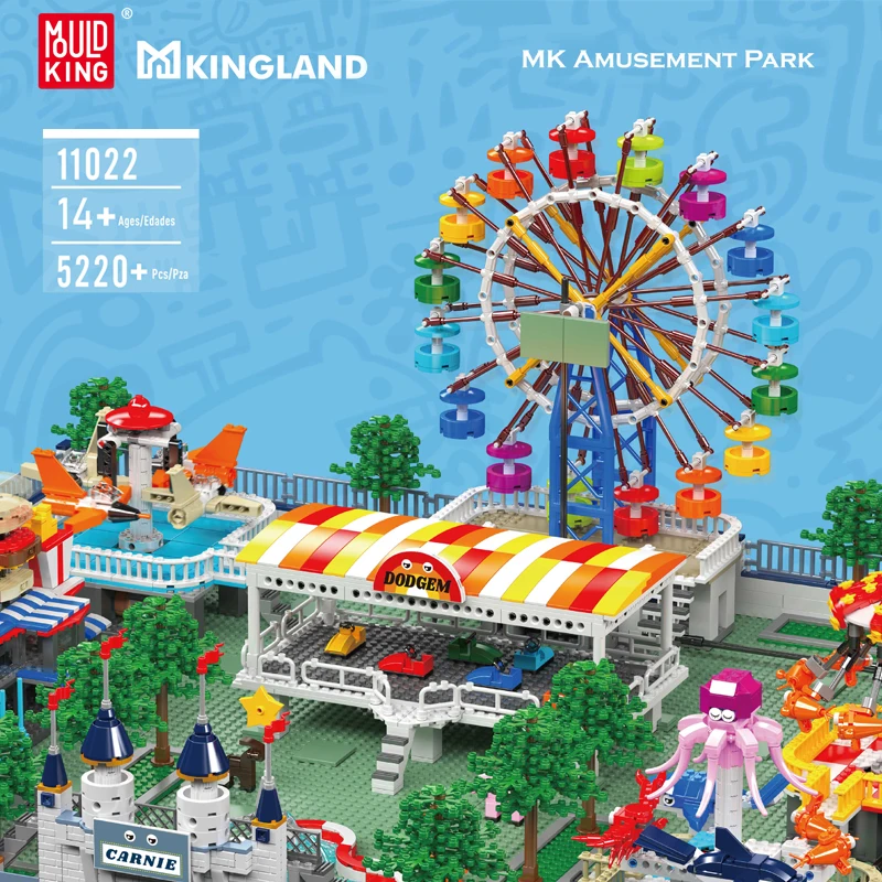 몰드 킹 11022 MOC 기능성 놀이공원 블록 퍼즐 독특한 조립 기술 브릭 세트 장난감 생일 선물 어린이용