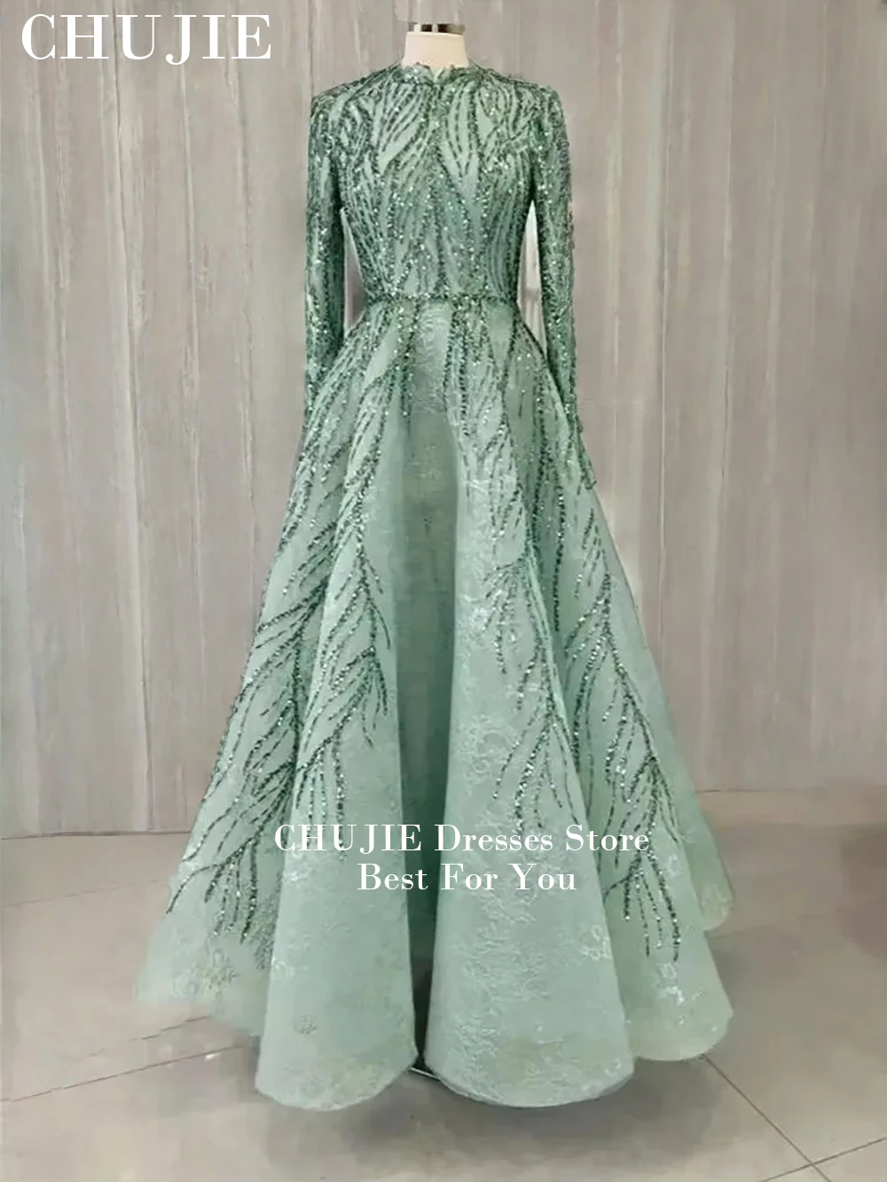 prom dresses islamic Ball Gown For Hijab Modest Prom Dresses For Hijabis Floor Length Hijabi Prom Dresses Luxorious Navy Blue Hijab 60 will be charged for plus sizes Rose Gold Silver Prom Dress,