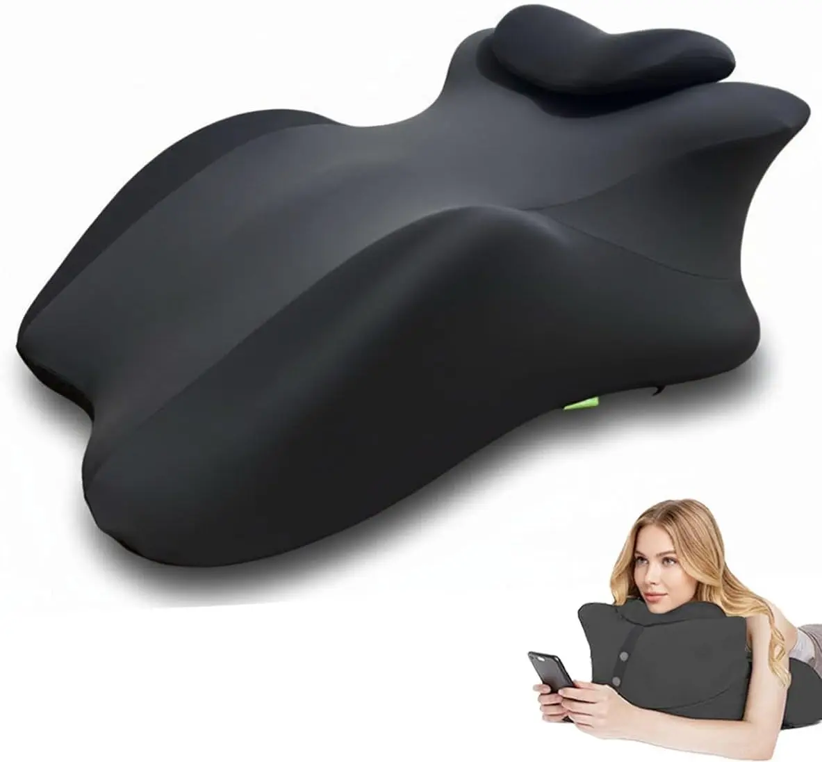 Memory Foam Wedge Pillow Couples Pillow - Intimacy Butt Pillow Cushion for Lumbar Support Modern Style for Home Bedroom 27° Gray